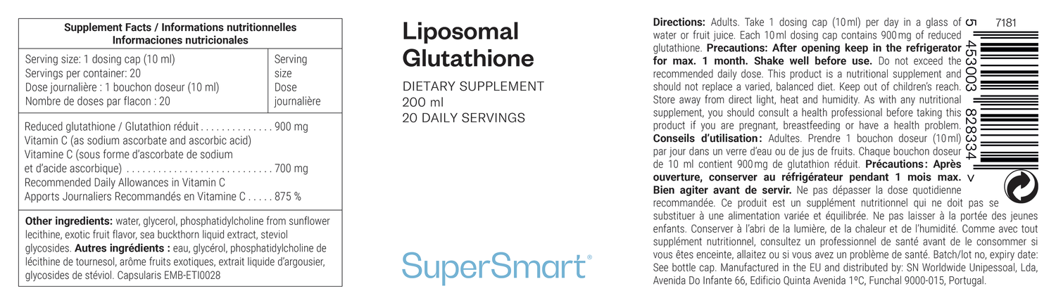 Suplemento de glutatião liposomal líquido