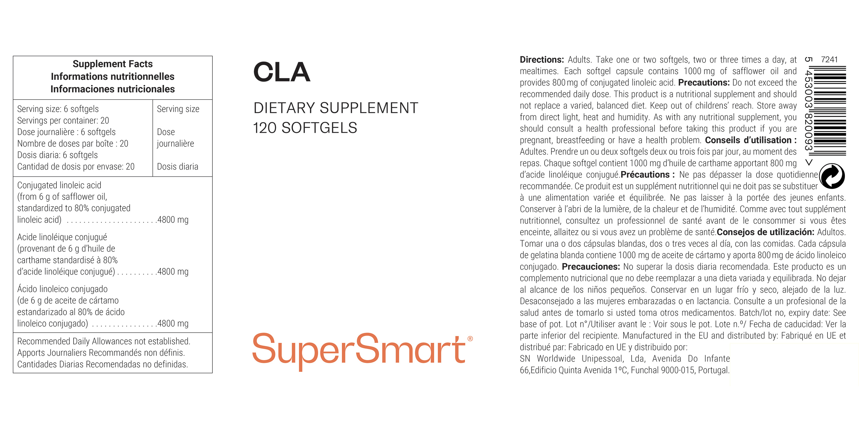 CLA, dietary supplement of conjugated linoleic acid