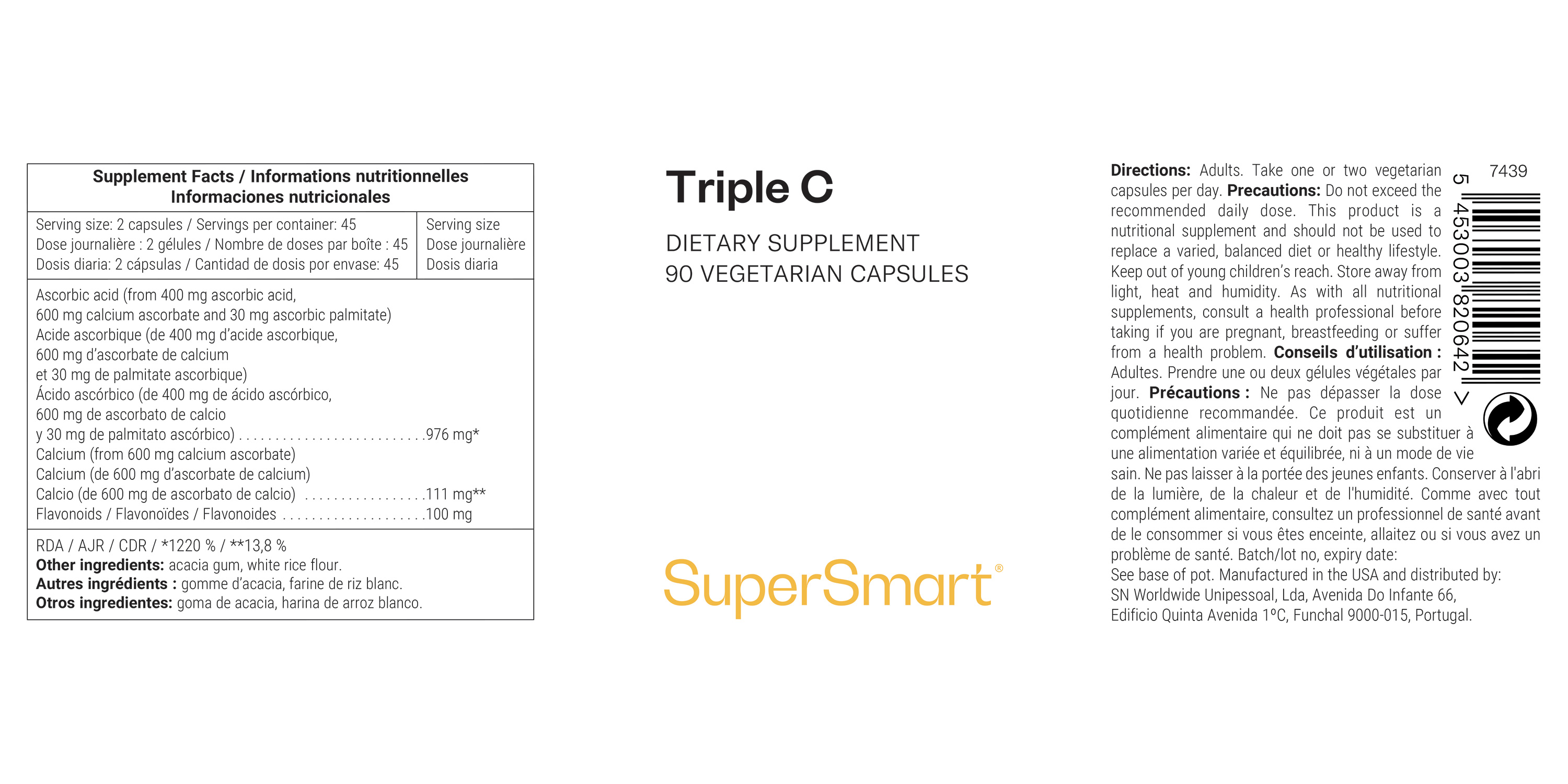 Triple C suplemento alimentar, 3 formas de vitamina C