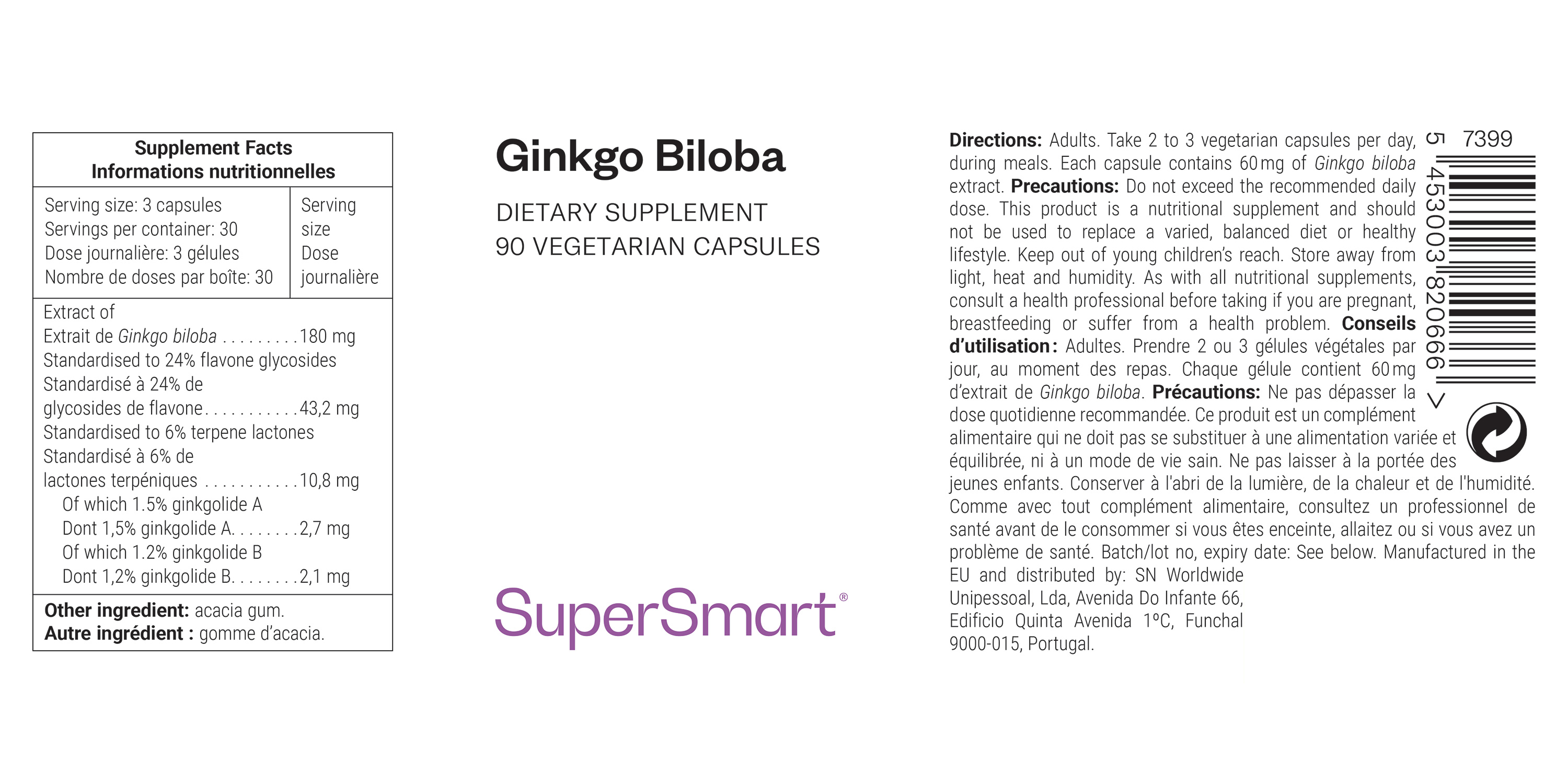 Complément Ginkgo Biloba pour la circulation sanguine cérébrale