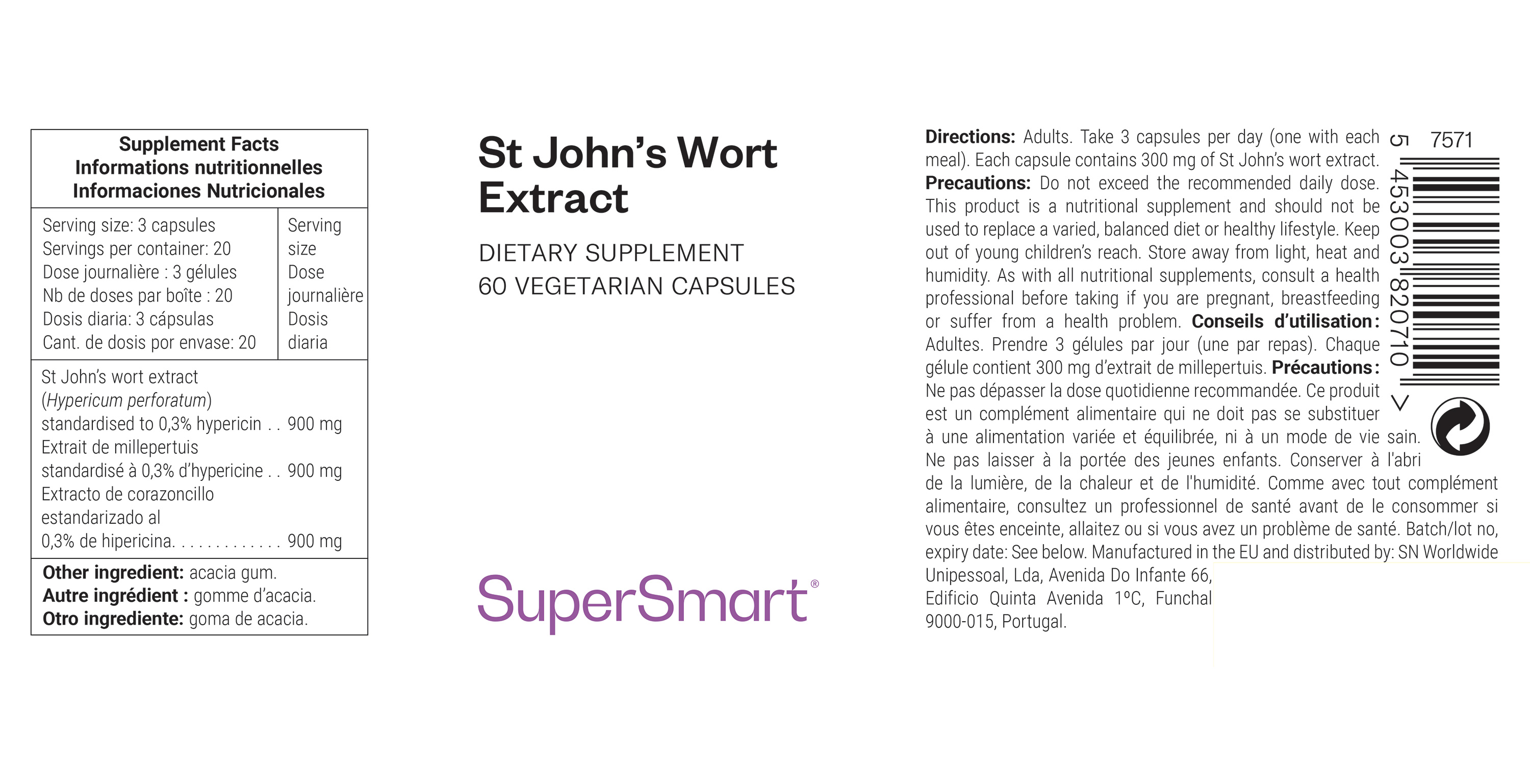 St John's Wort Extract, suplemento alimentar de erva de são joão, bem-estar emocional