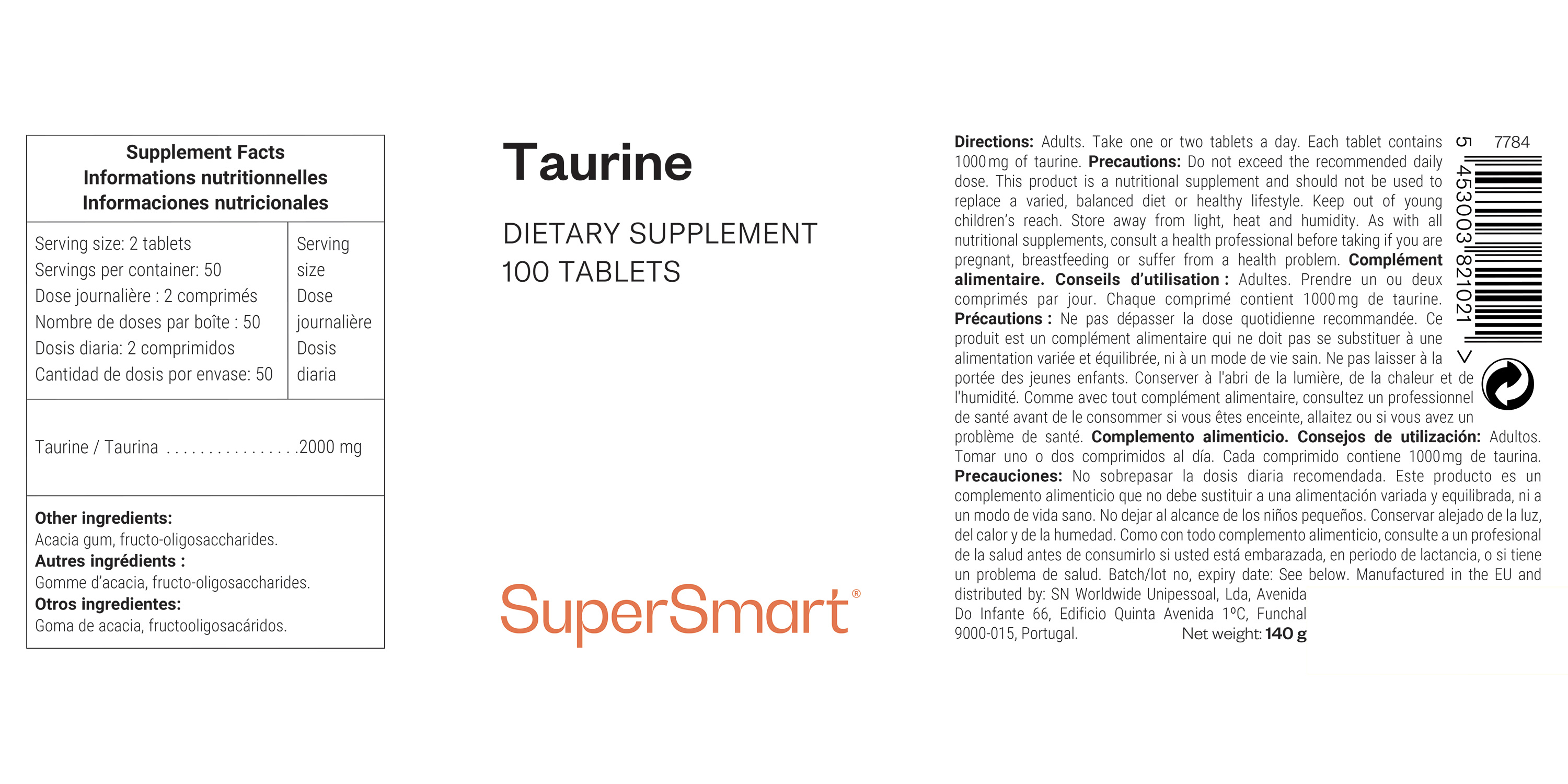 Taurina suplemento alimentar