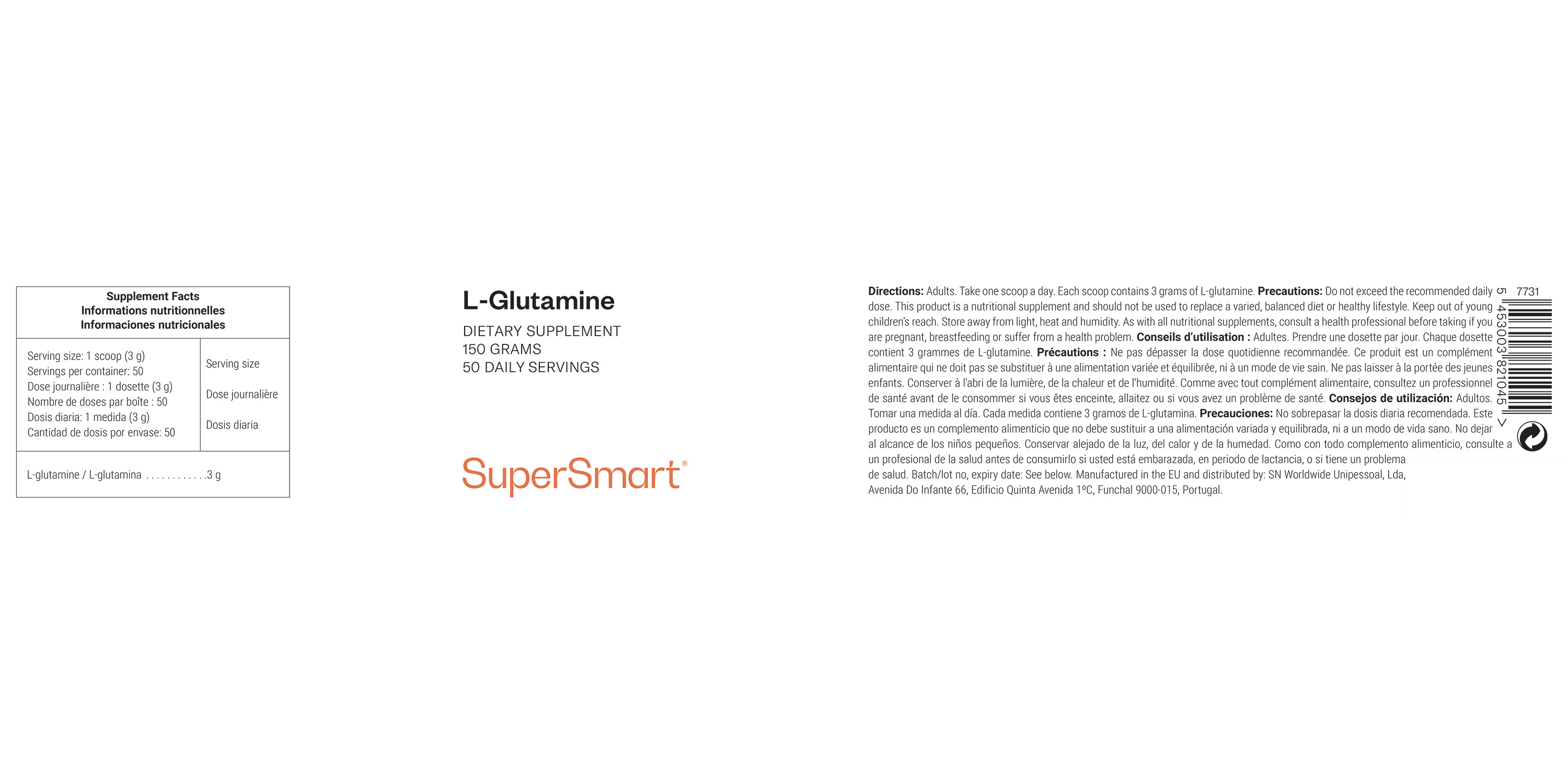 L-Glutamina suplemento alimentar