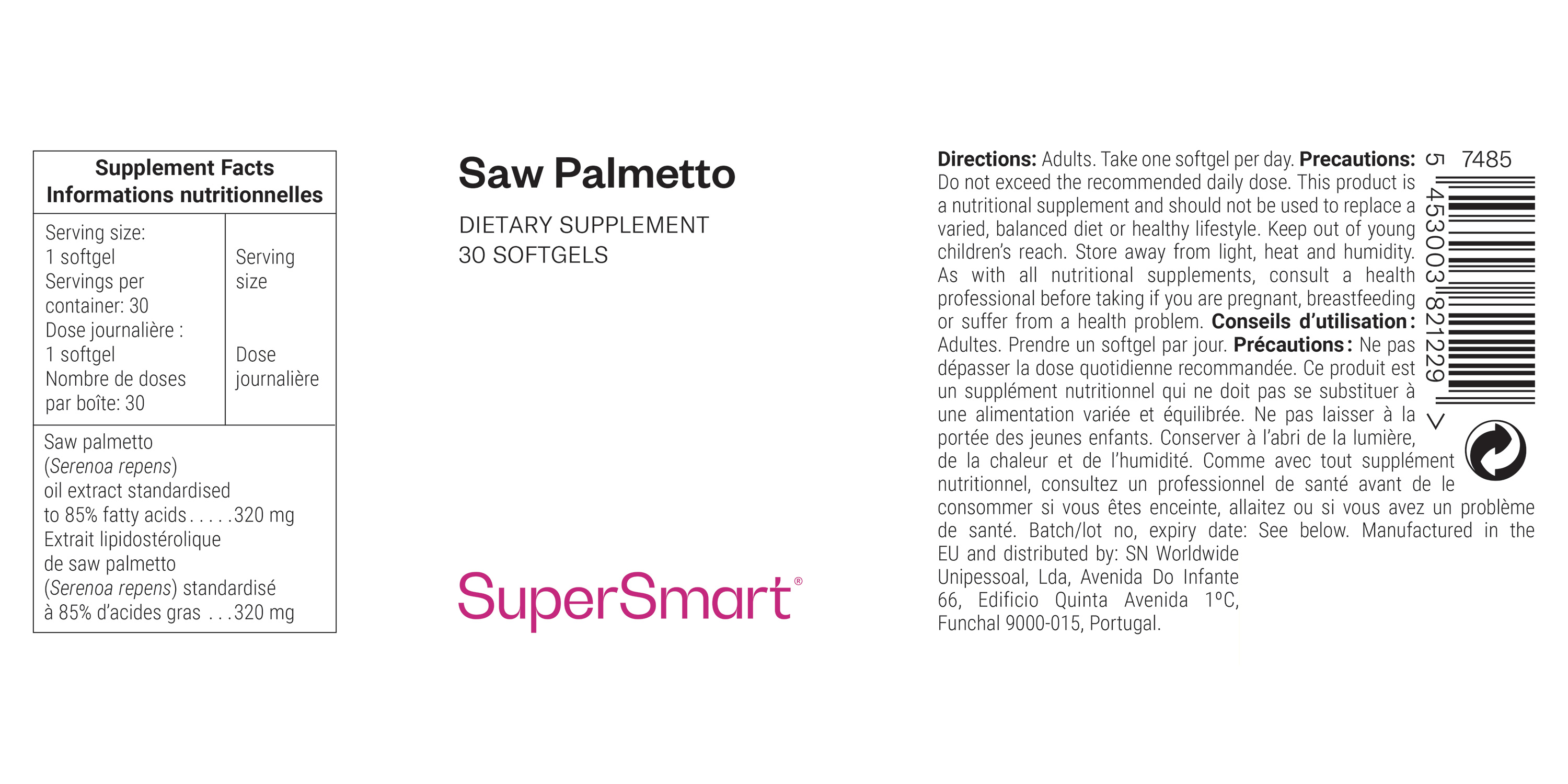 Saw Palmetto dietary supplement, contributes for the prostate health