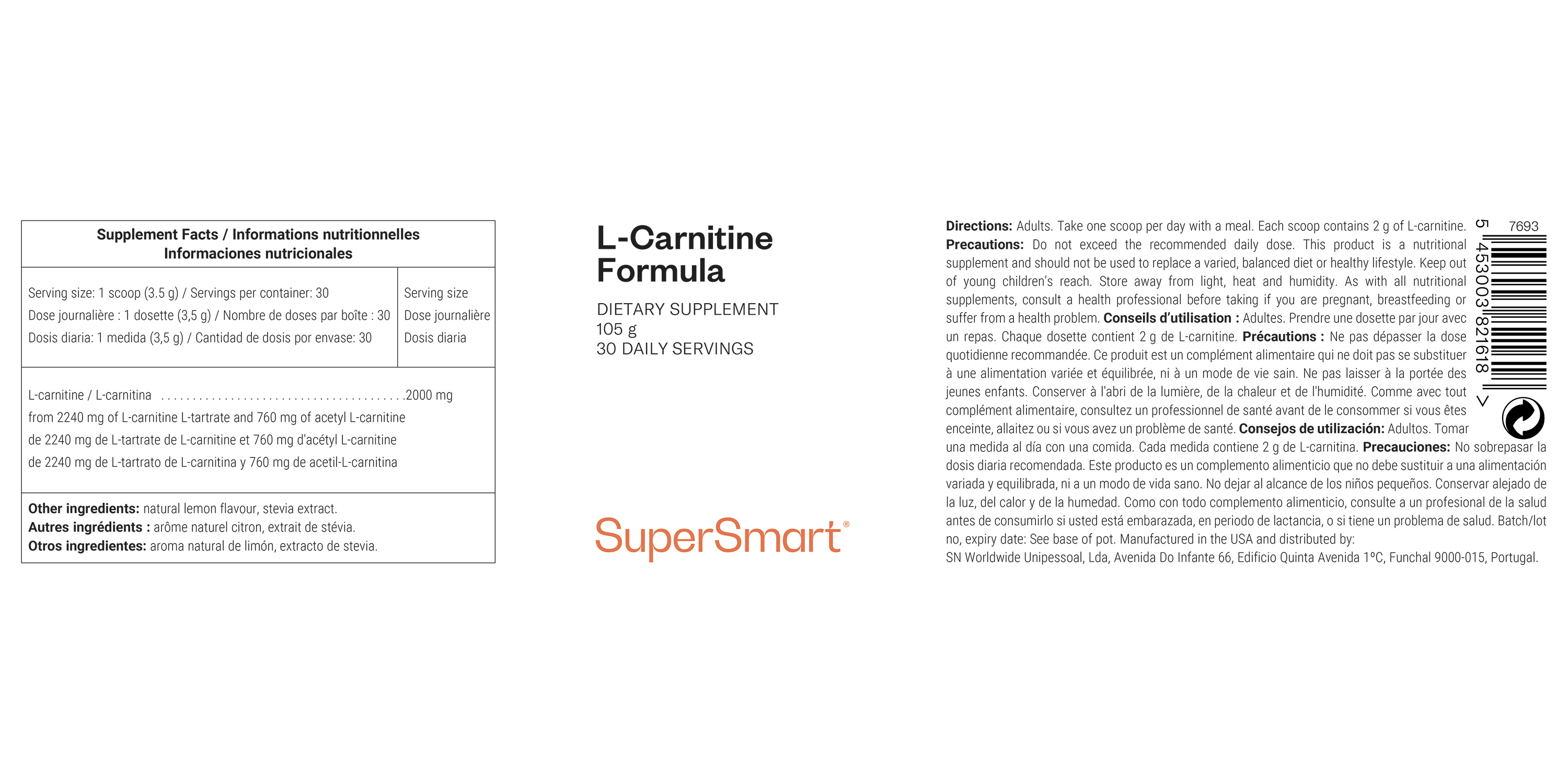 L-Carnitine Formula dietary supplement, 2 enhanced forms of carnitine