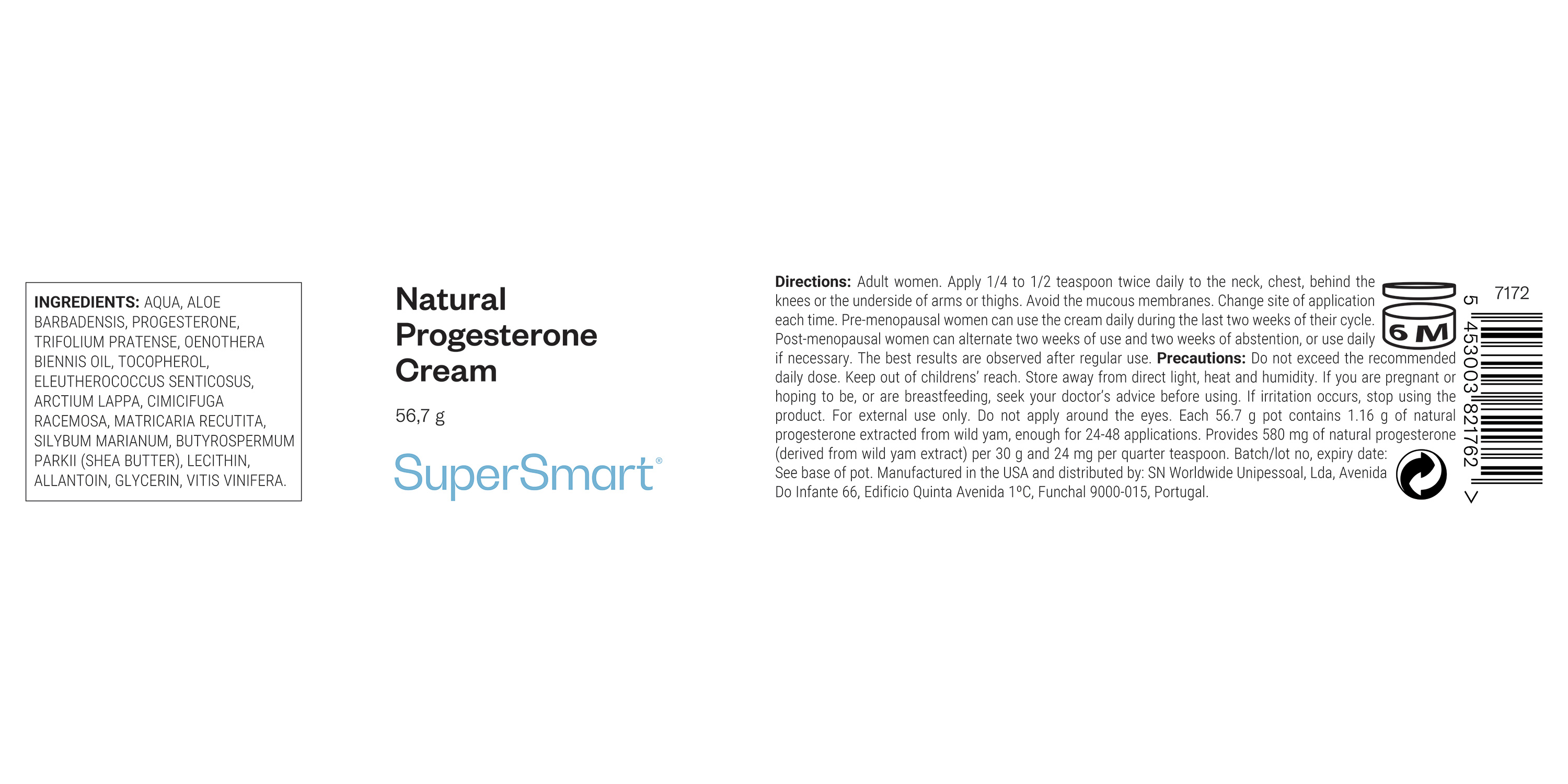 Natural Progesterone Cream, advanced liposomal delivery