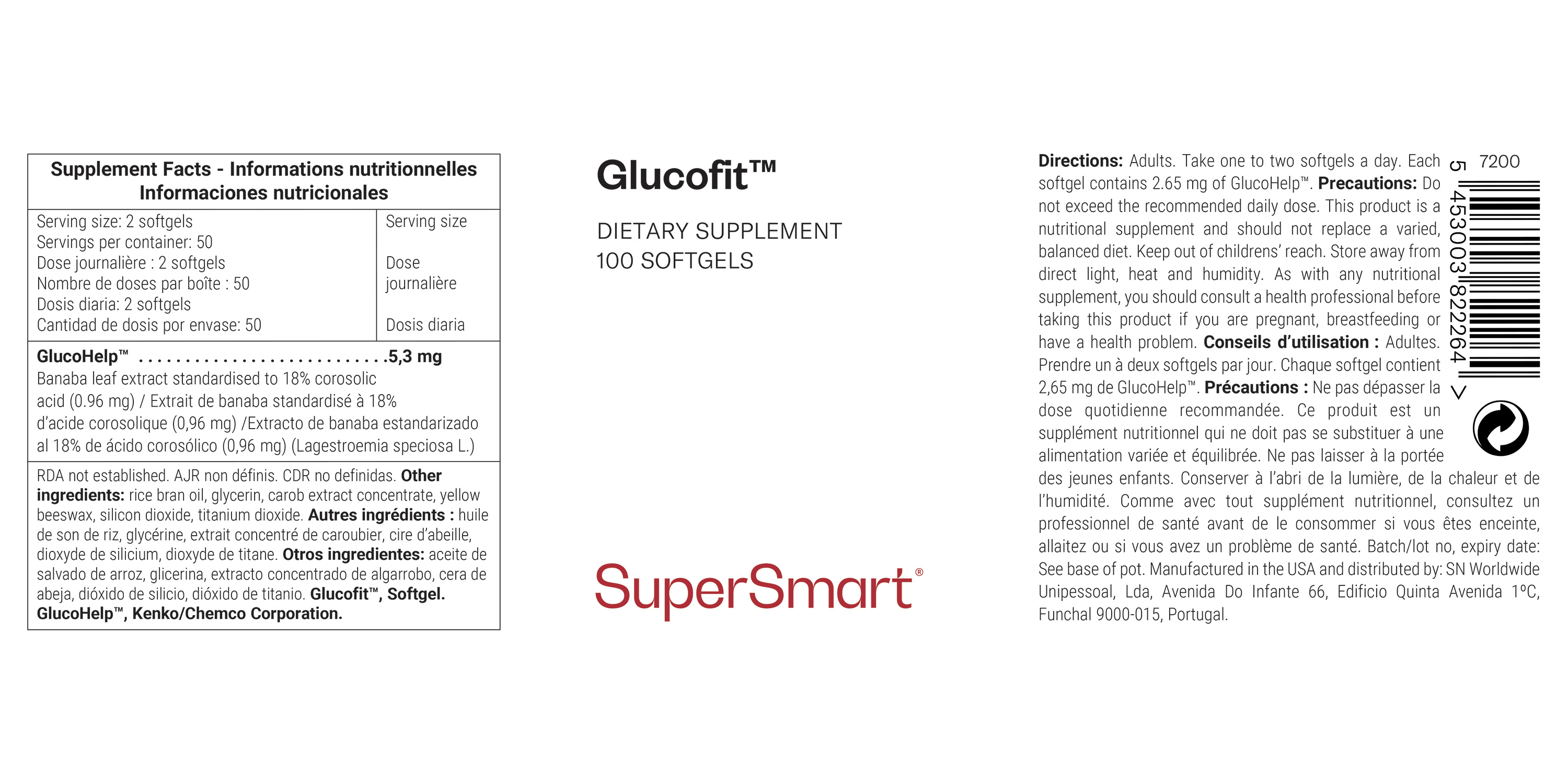 Glucofit ™ dietary supplement, contributes for blood sugar control