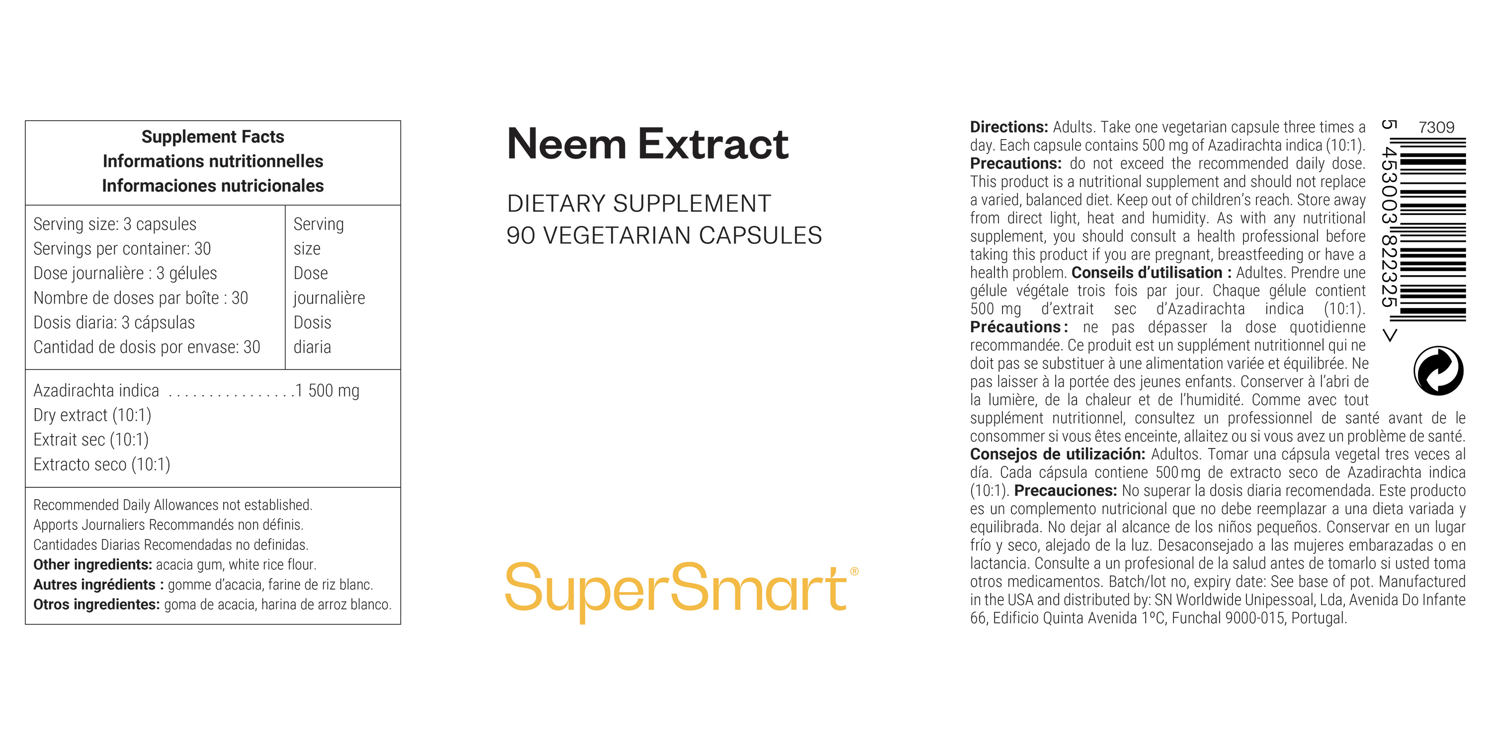 Extrato de Neem suplemento alimentar, contribui para o sistema imunitário