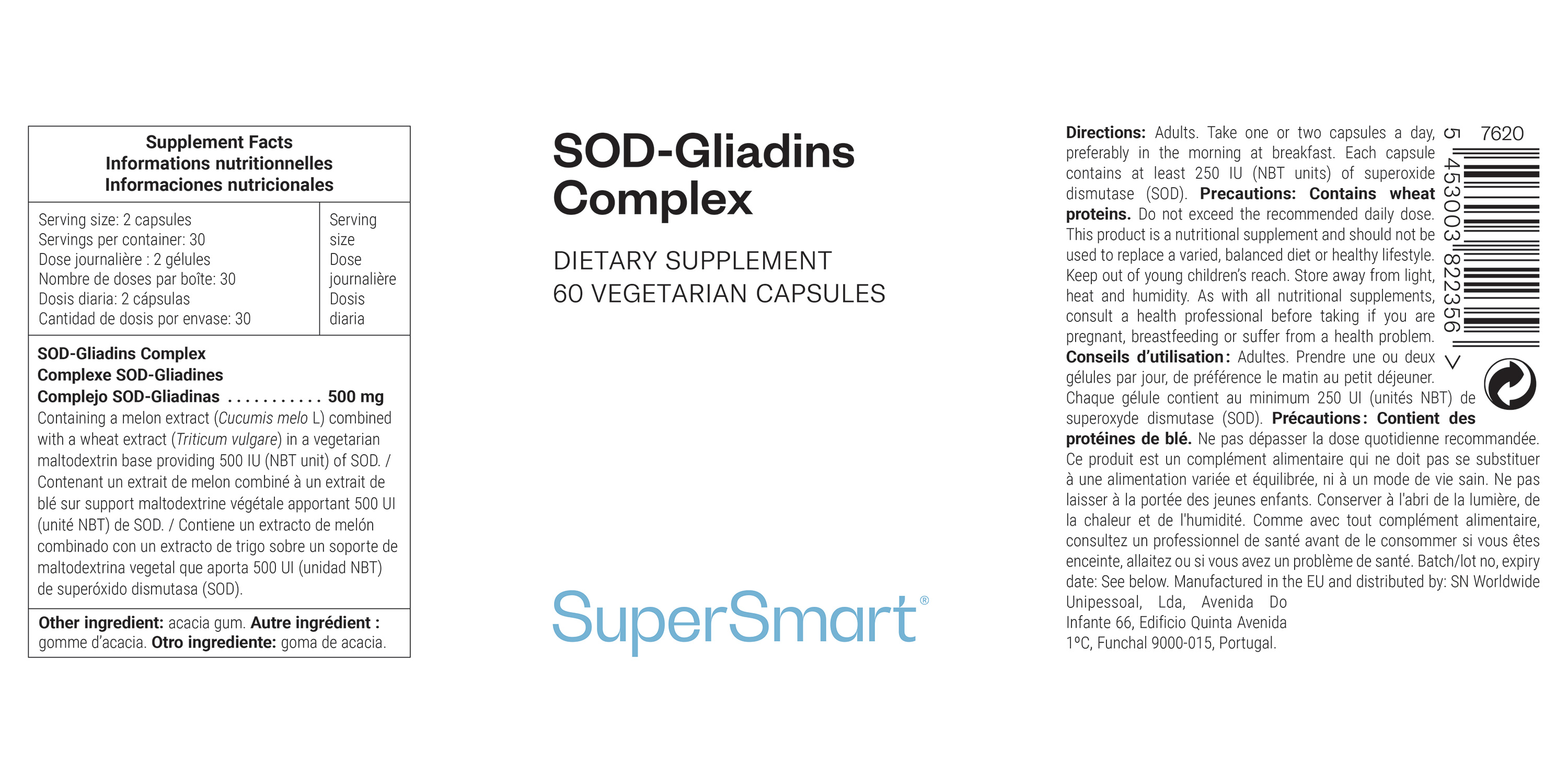 SOD-Gliandis Complex dietary supplement, super antioxidant