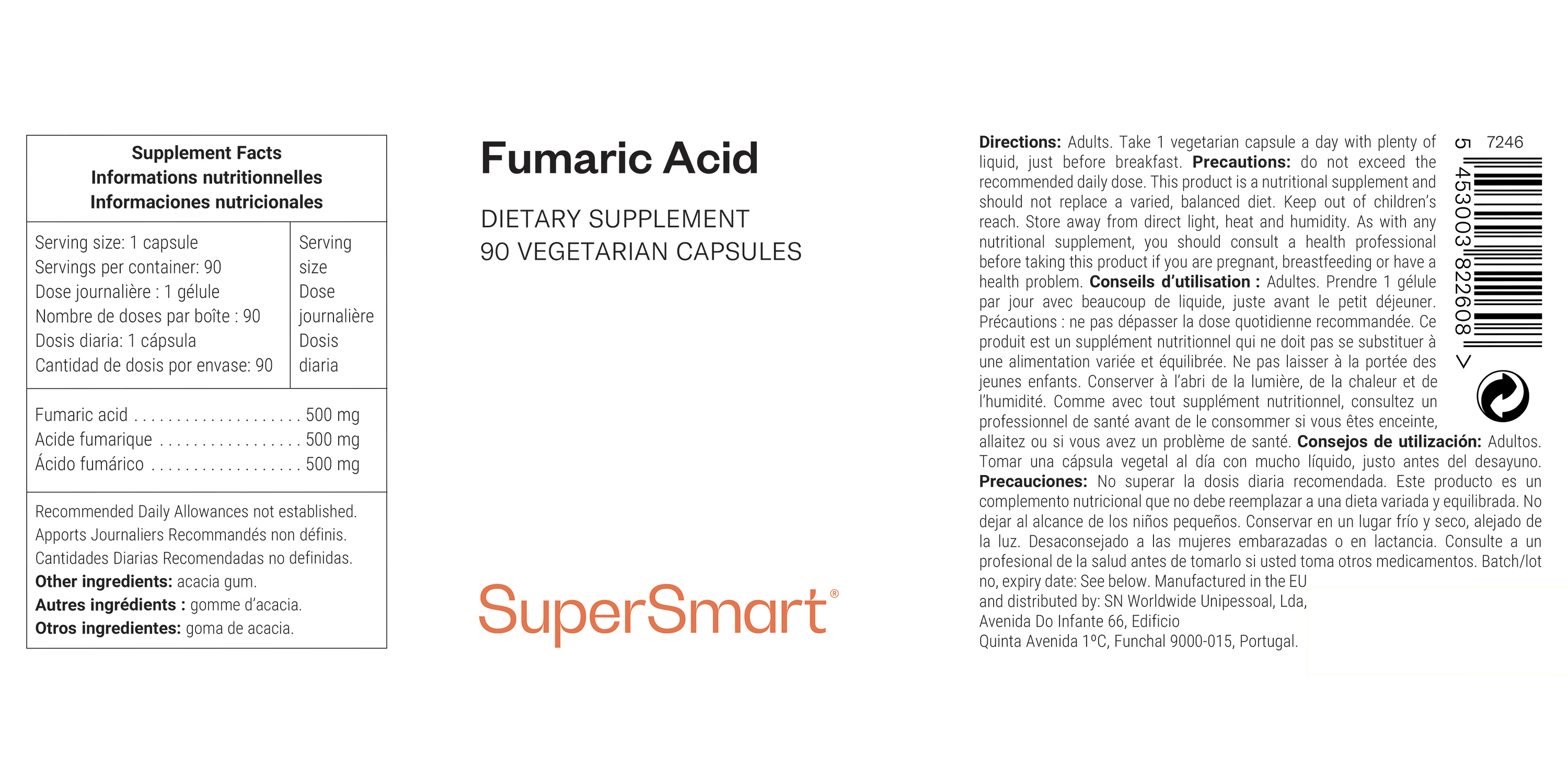 Fumaric Acid dietary supplement, maximum strengh