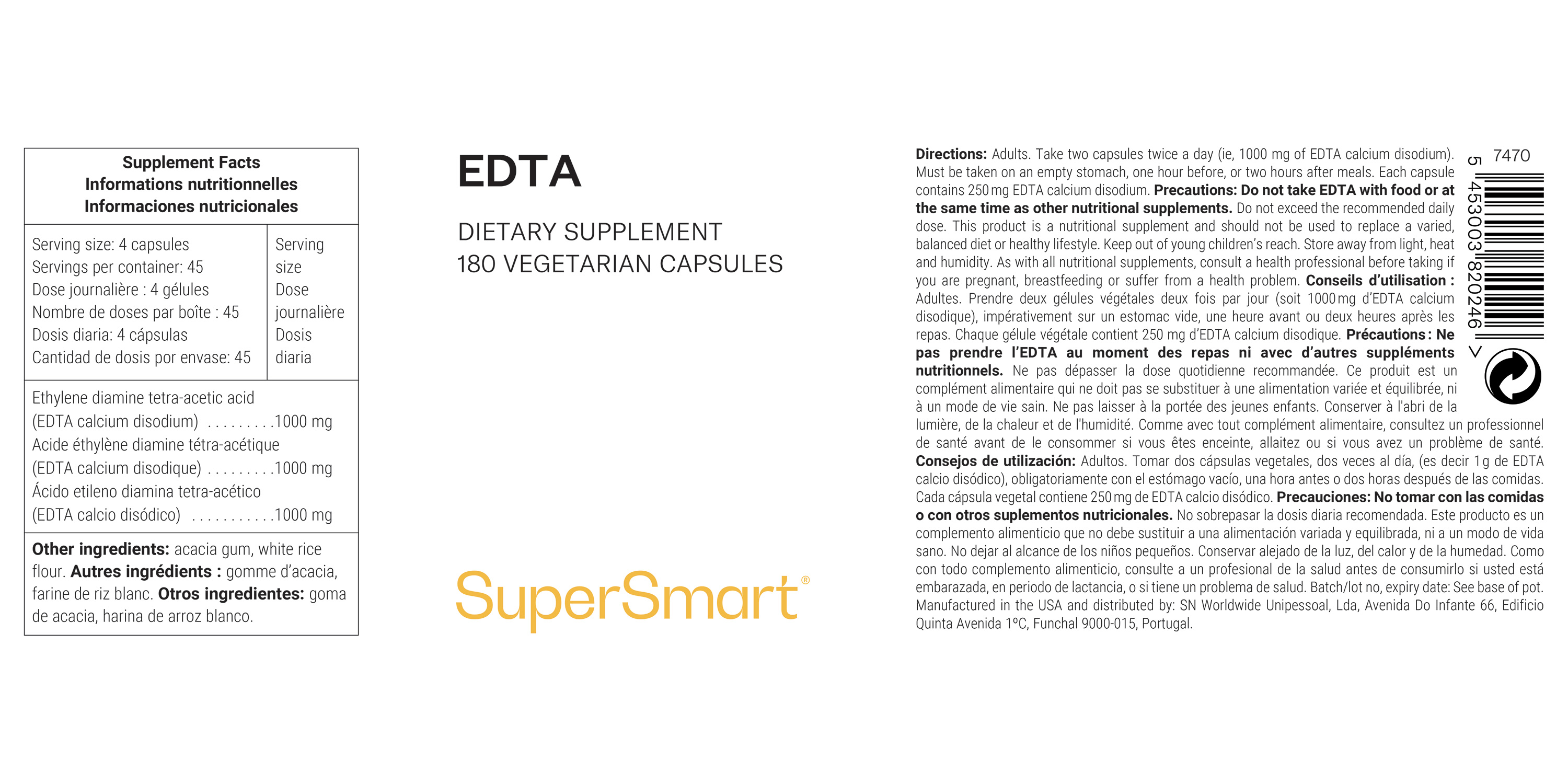 EDTA dietary supplement, ethylene diamine tetra-acetic acid detox