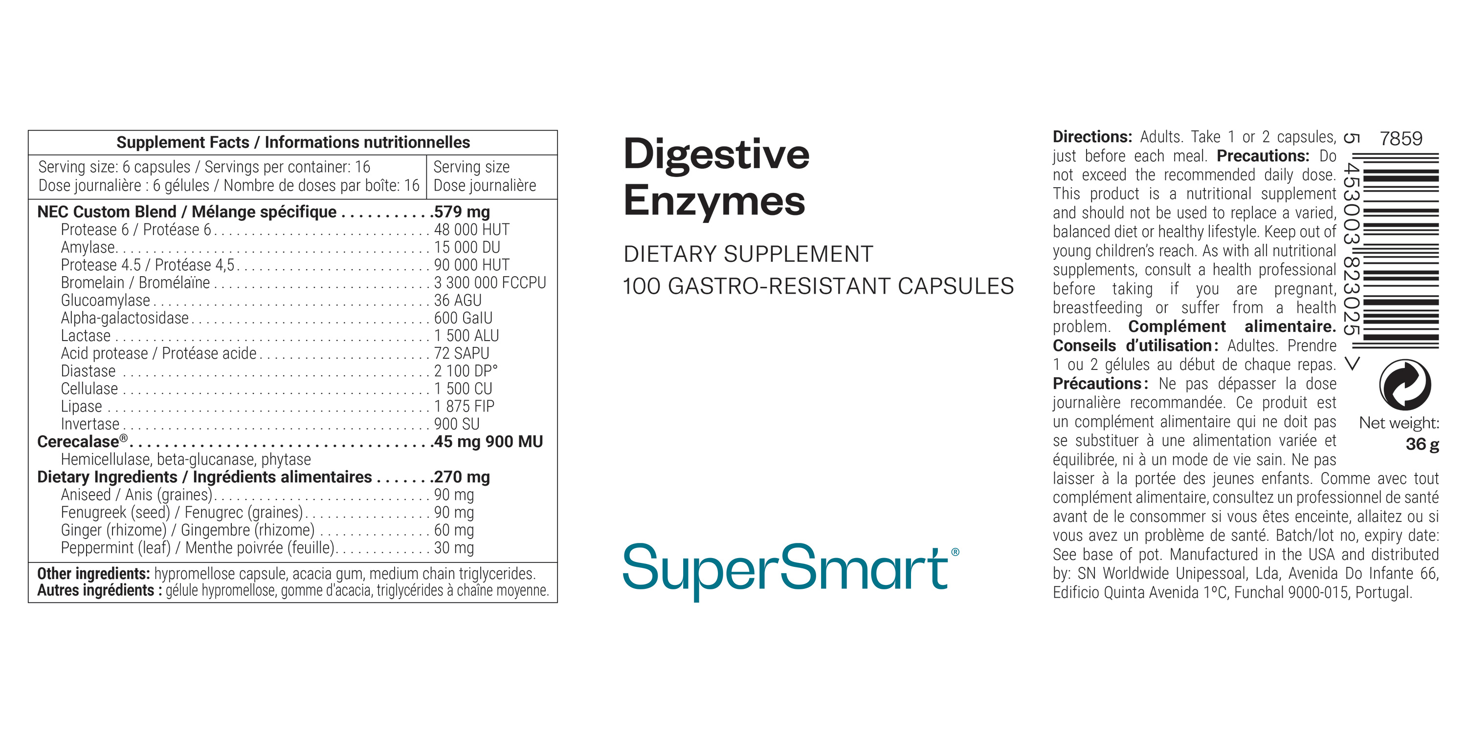 Digestive Enzymes – complemento alimenticio, apoyo digestivo