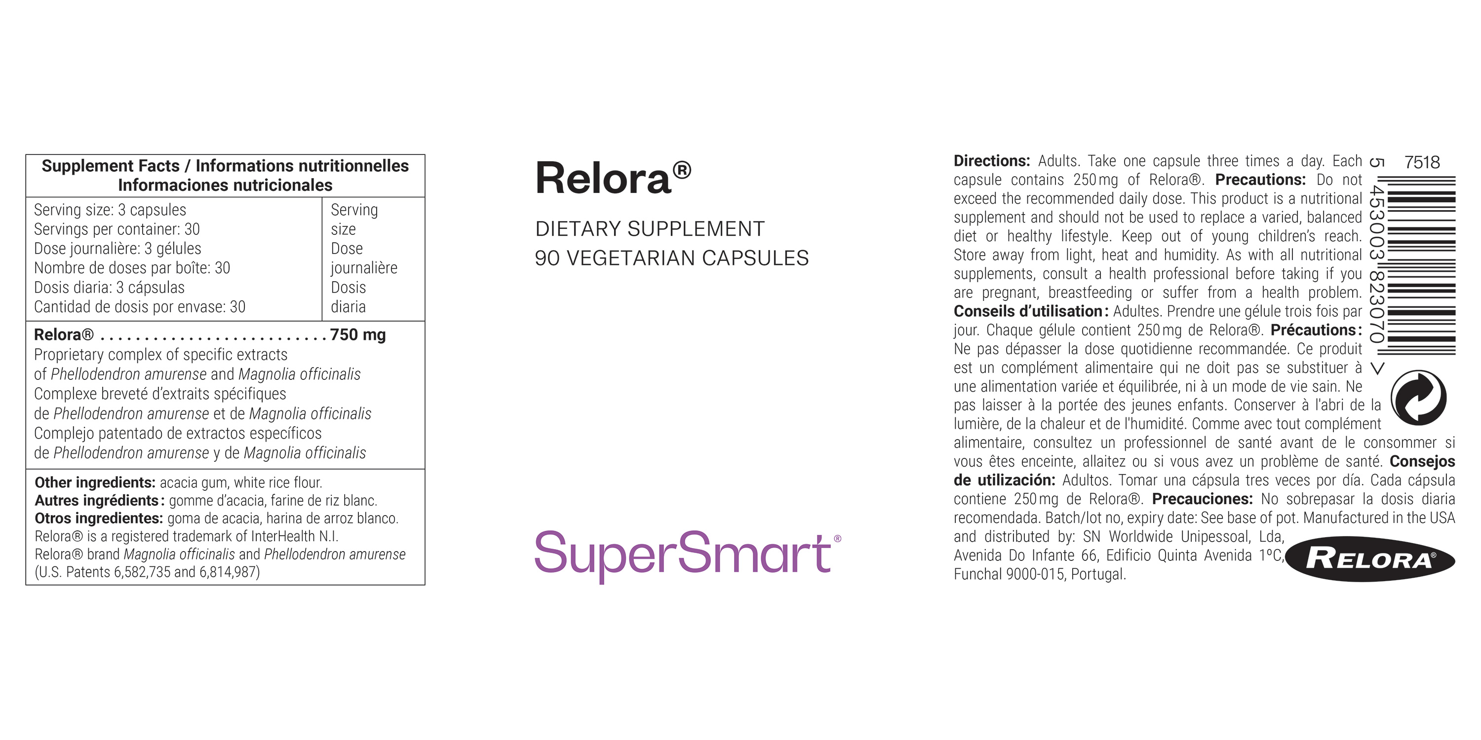 Relora® dietary supplement, contributes for stress relief and apetite control