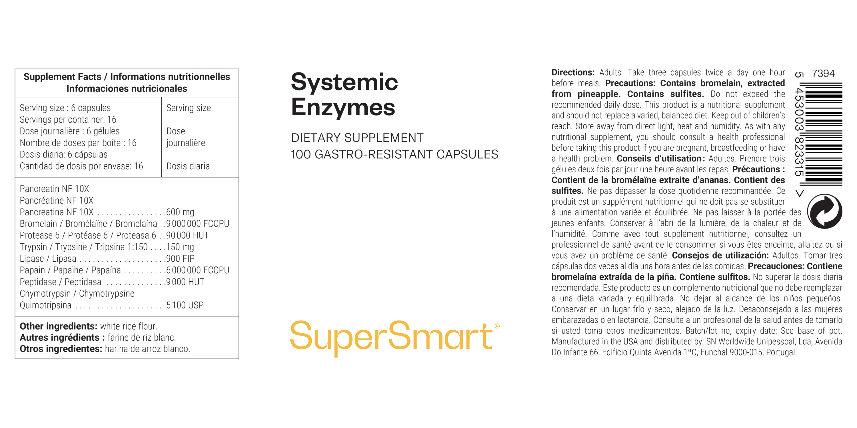 Complemento alimenticio Systemic Enzymes