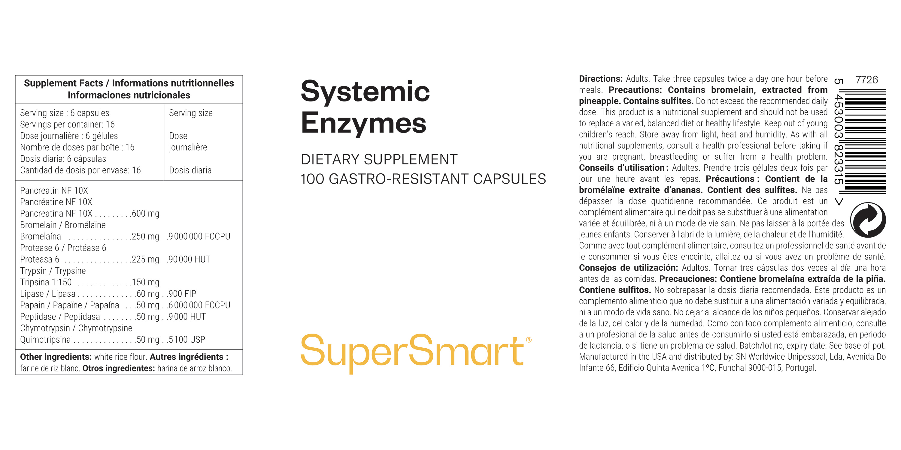 Systemic Enzymes dietary supplement