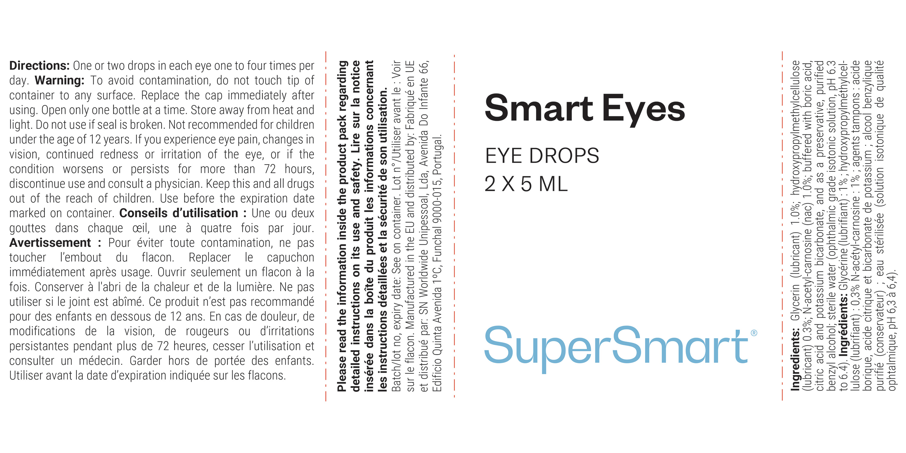 Smart Eyes™ eye drops with 1% N-acetyl-L-carnosine