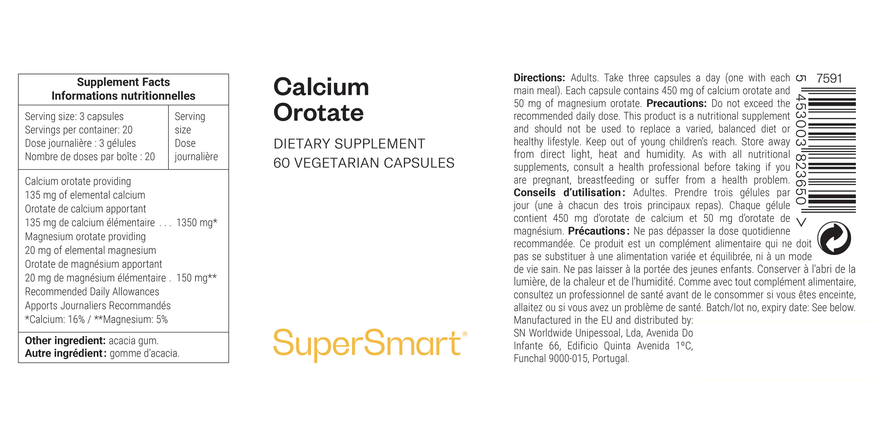 Calcium Orotate dietary supplement