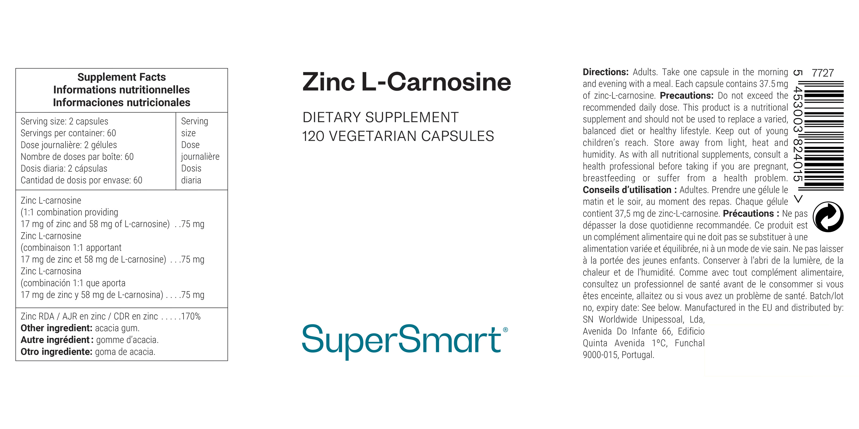 Integratore di zinco L-carnosina