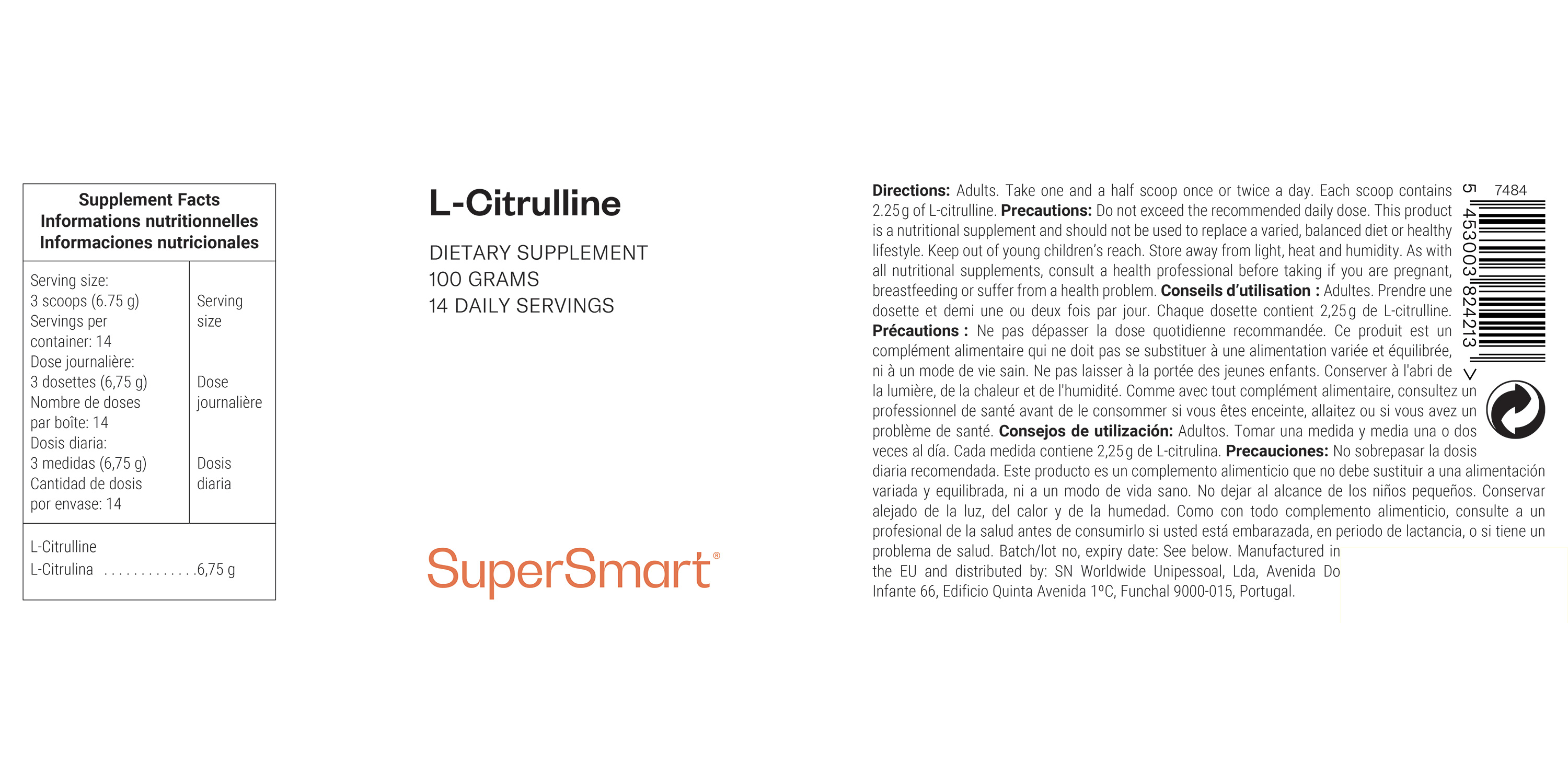 Complément alimentaire de L-Citrulline