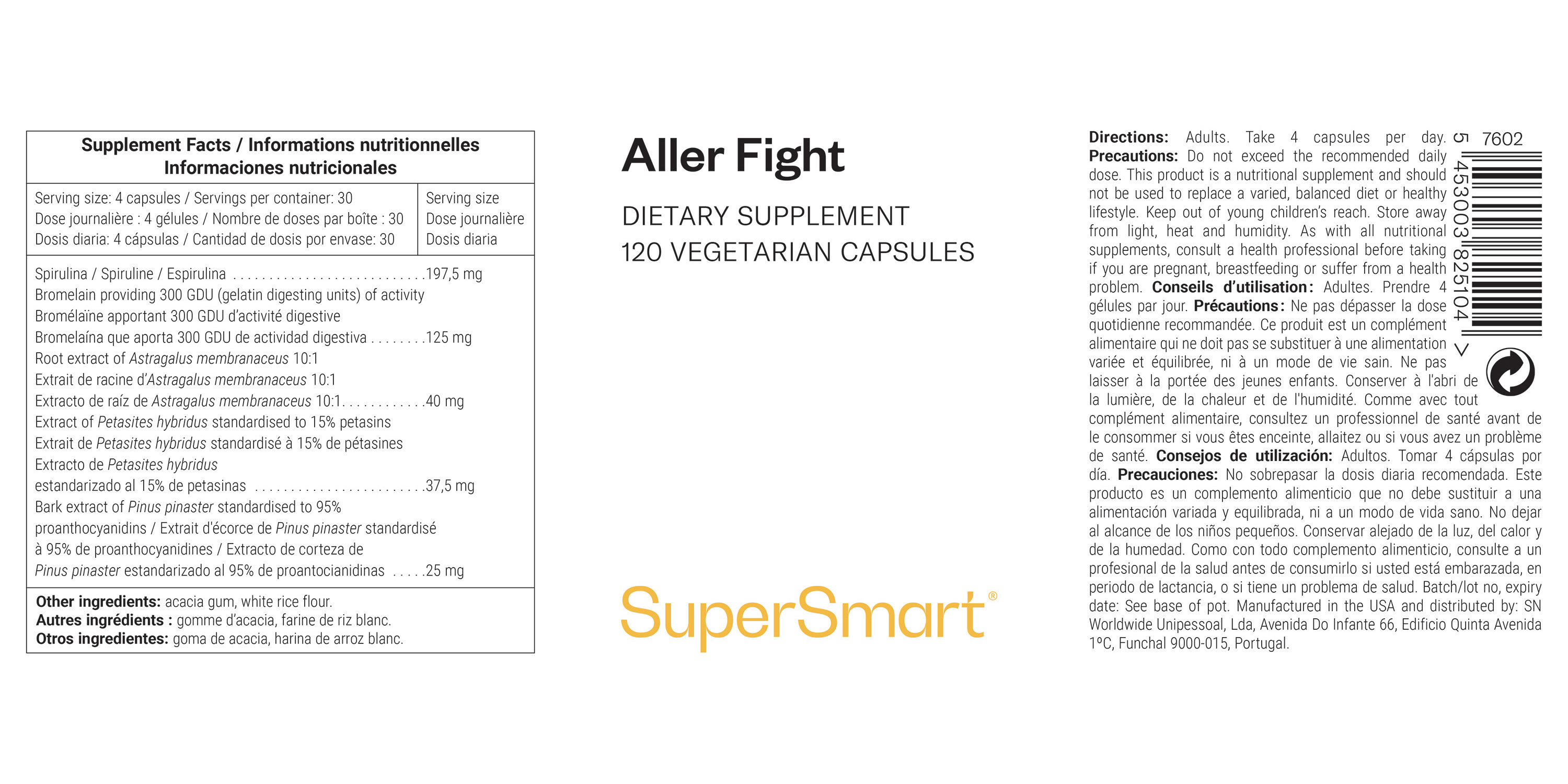 Complemento alimenticio contra la alergia al polen 