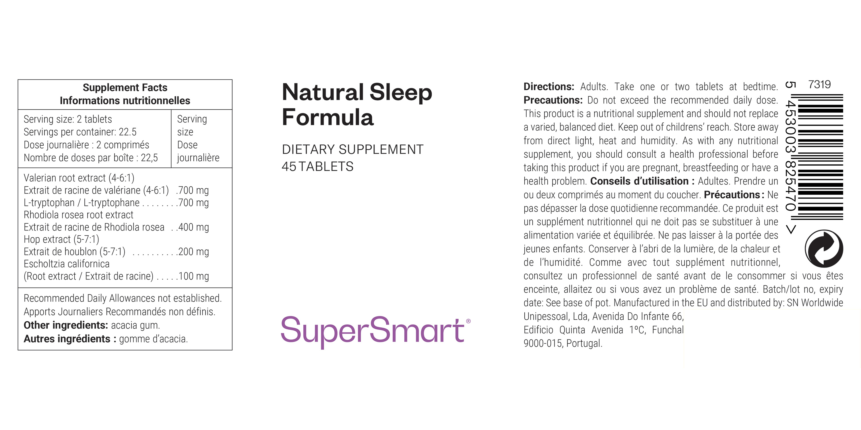 Natural Sleep Formula Supplement