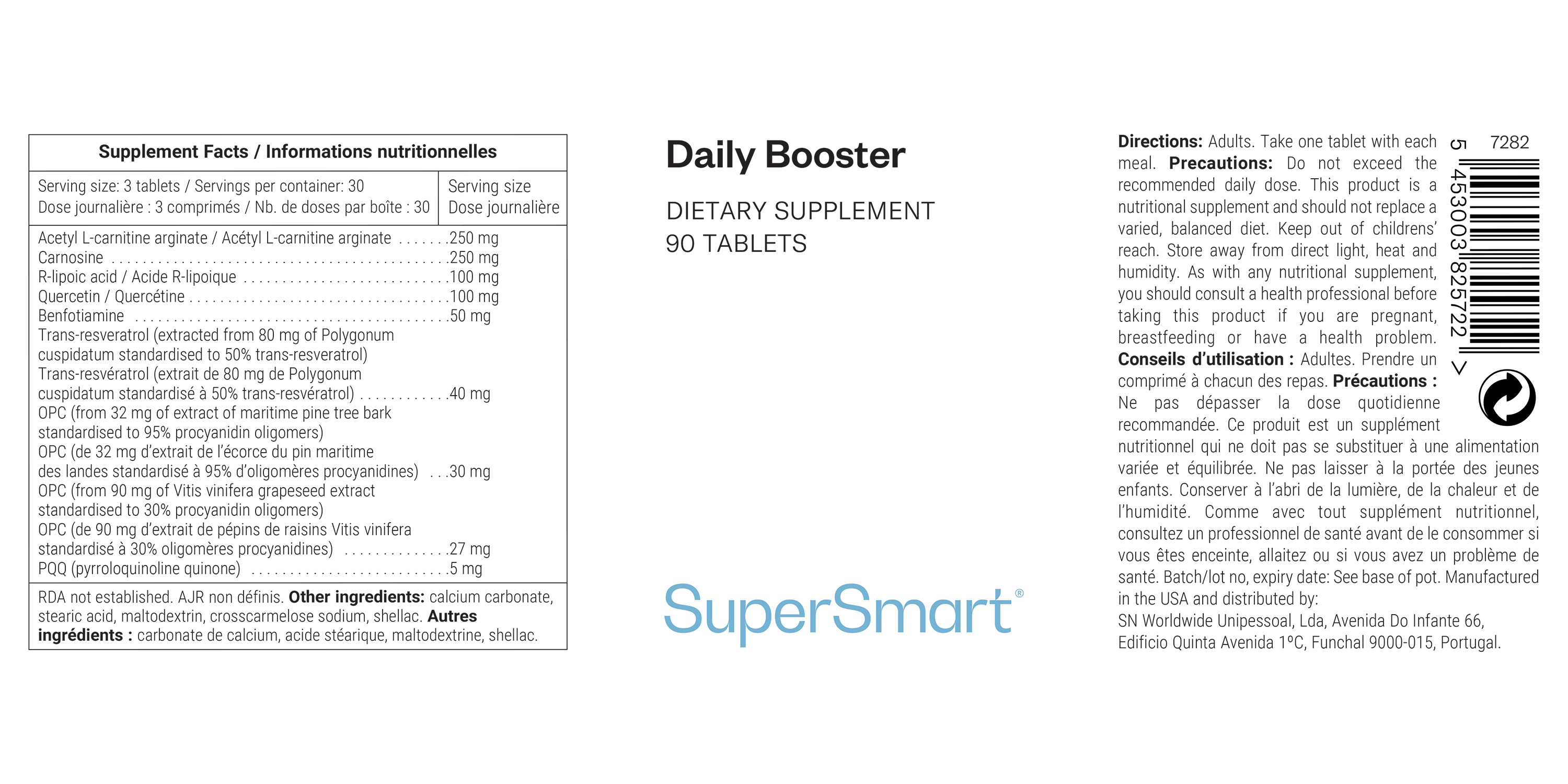 Suplemento alimentar diário Booster