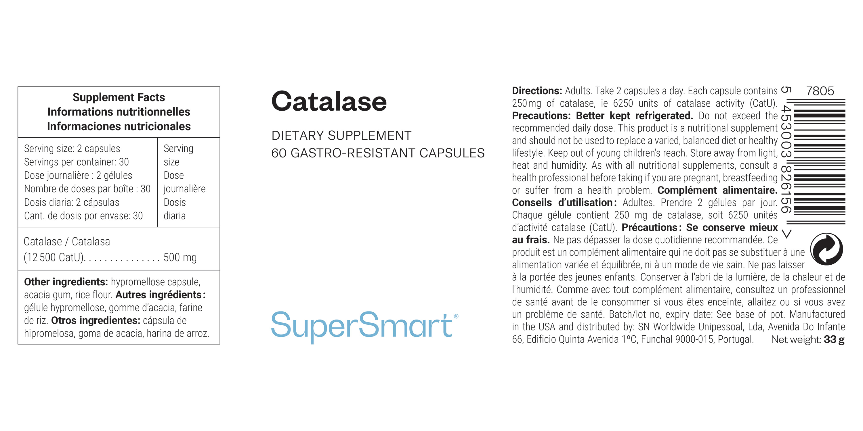 Supplément de catalase