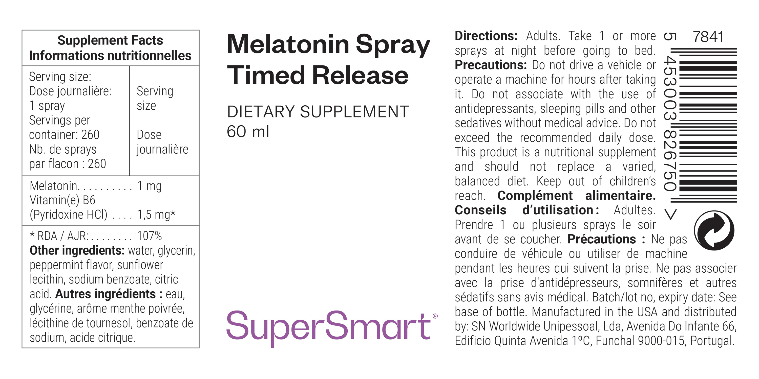 Nahrungsergänzungsmittel mit Melatonin in Sprayform