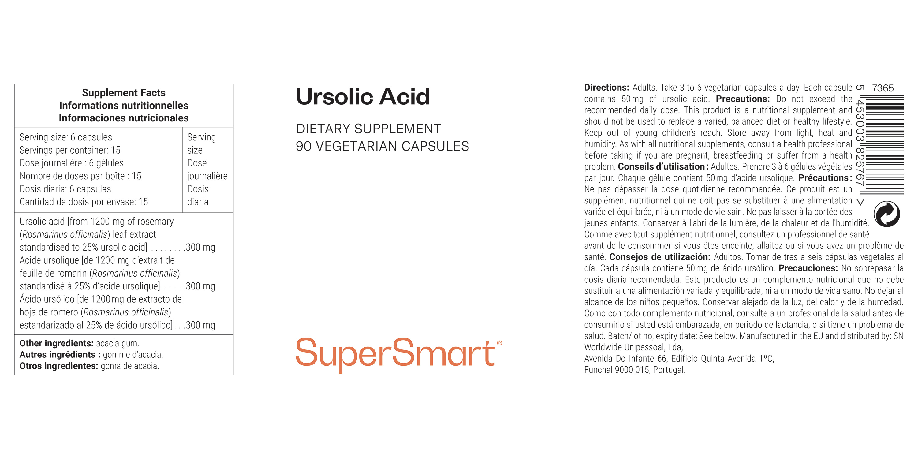 Dietary supplement of ursolic acid
