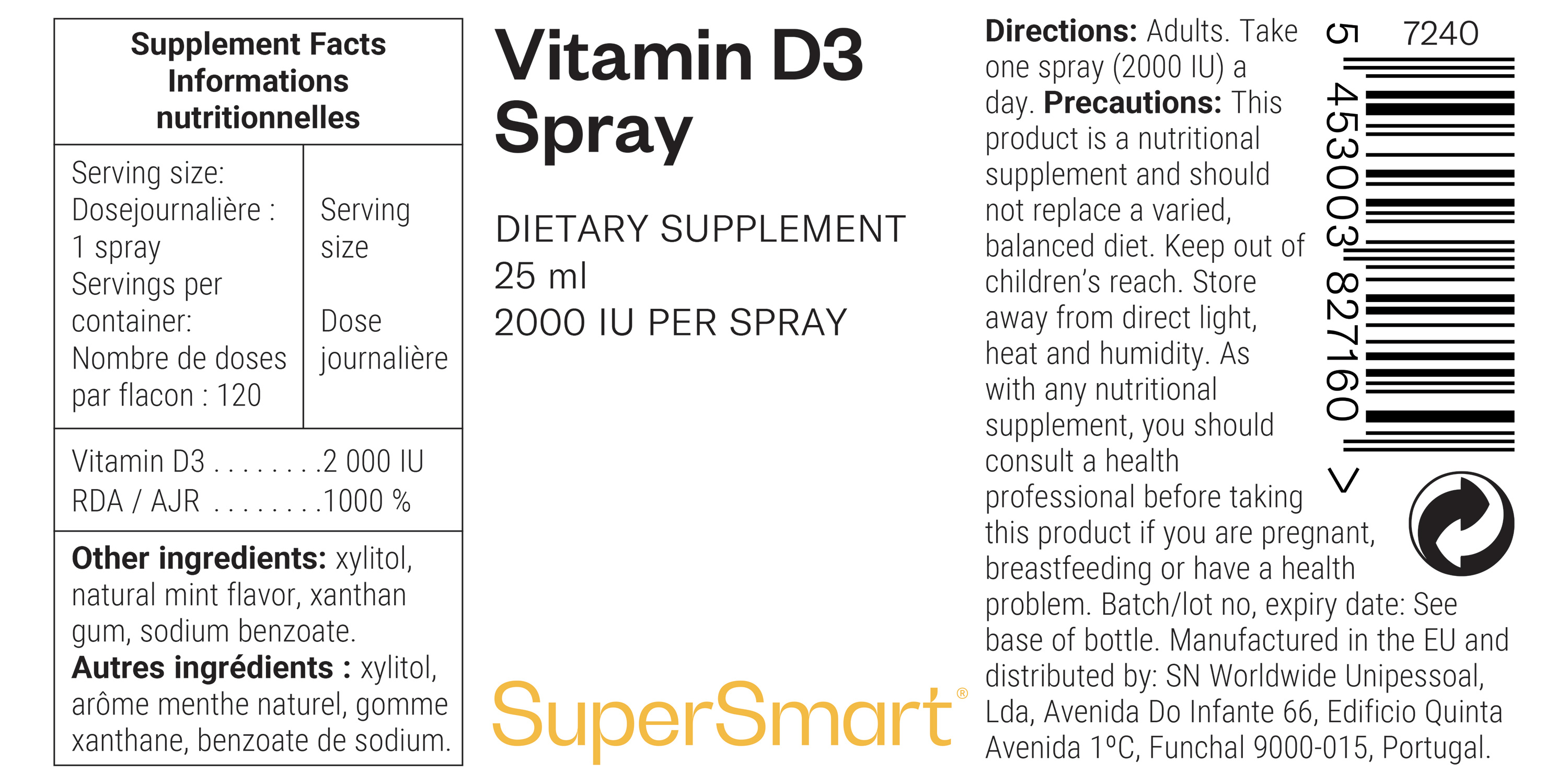 Vitamin D3 Spray 2000 IU