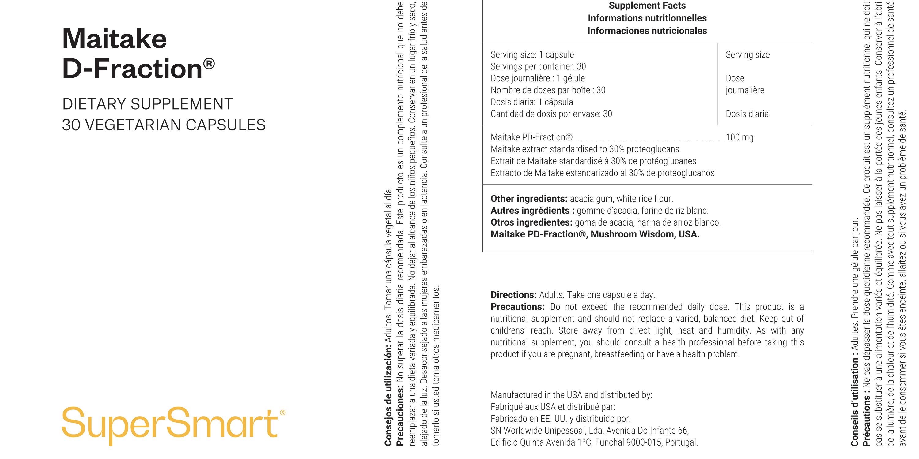 Complemento alimenticio D-Fraction de maitake