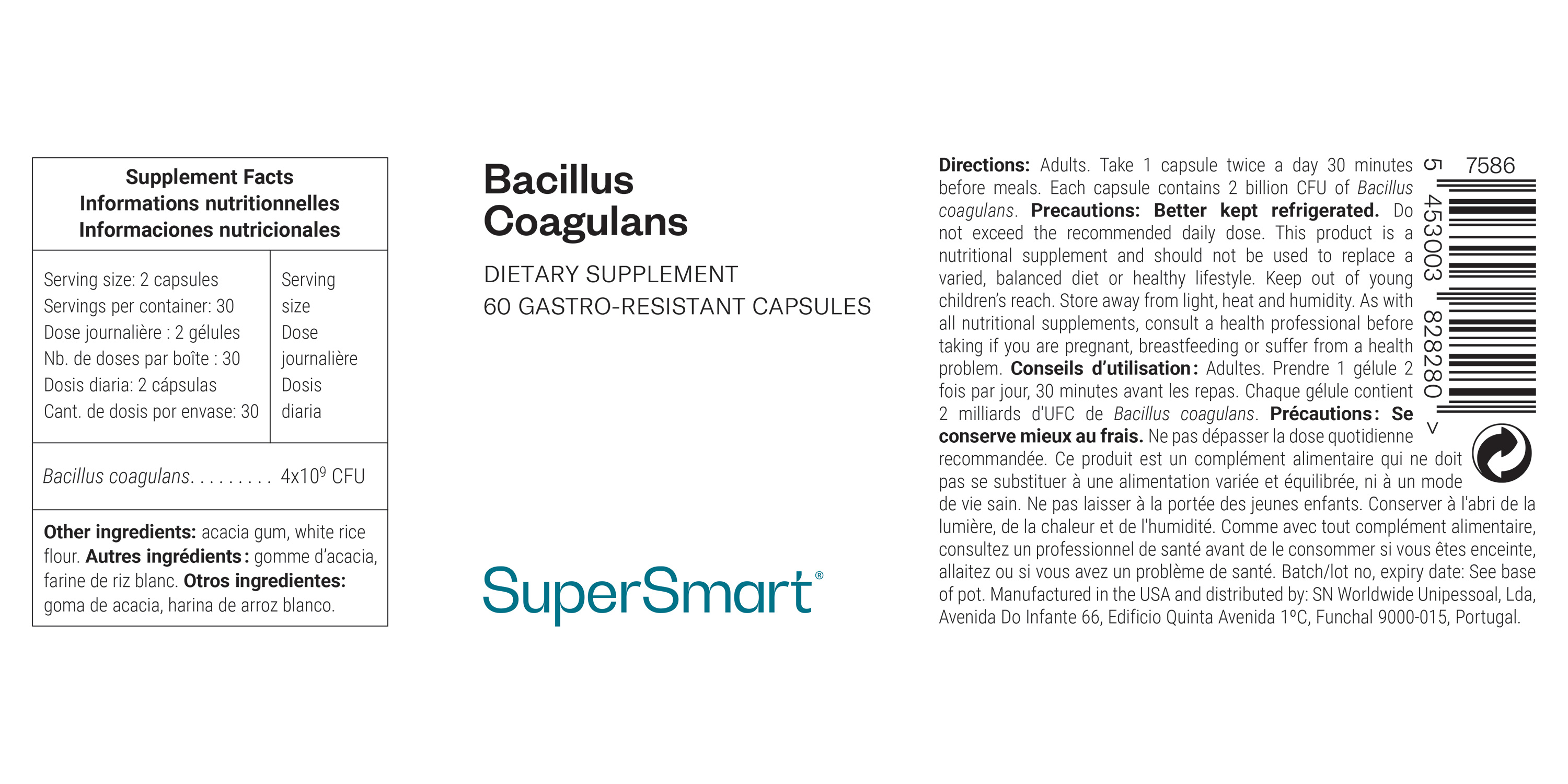 Probiotic Bacillus coagulans