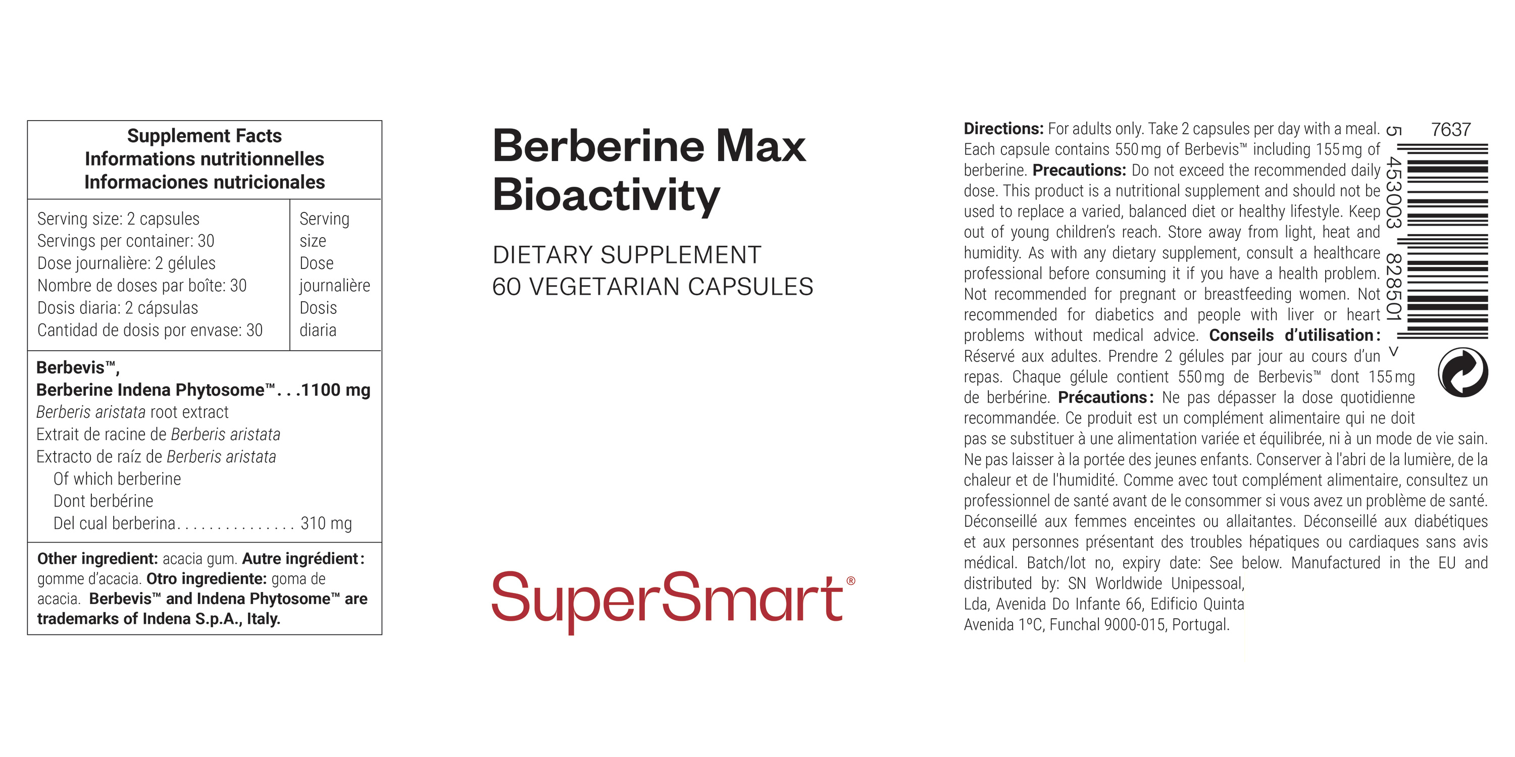 Berberine supplement from Berberis aristata