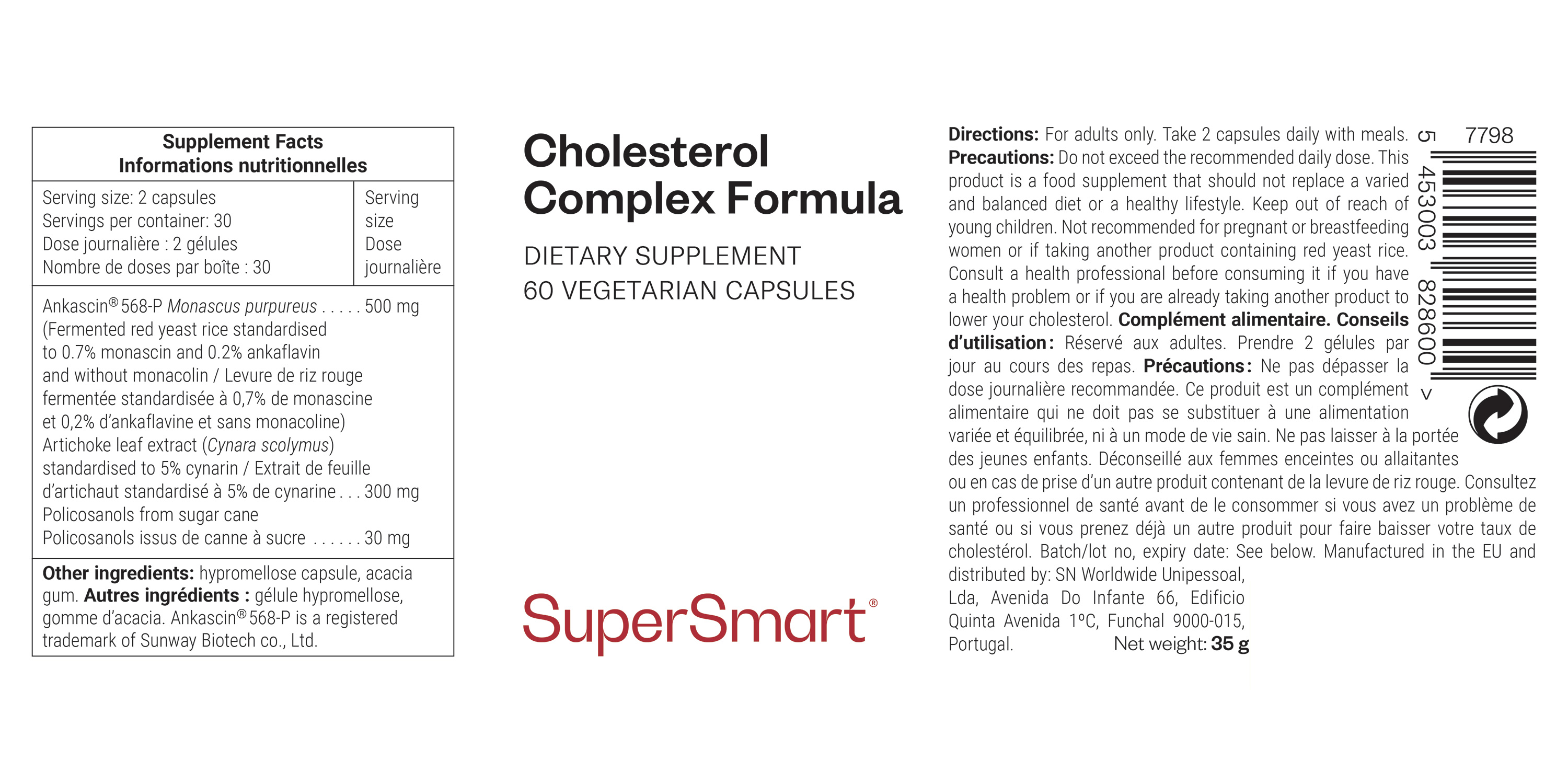 Dietary supplement against cholesterol