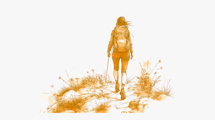 Energetic woman walking Vitamins against fatigue